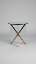 Glass Accent Side Table Round